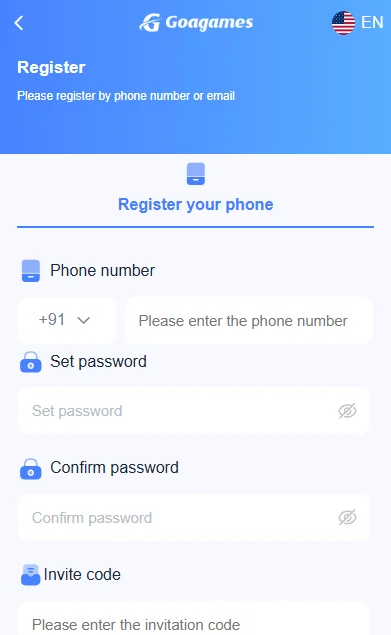  Goa Games register page